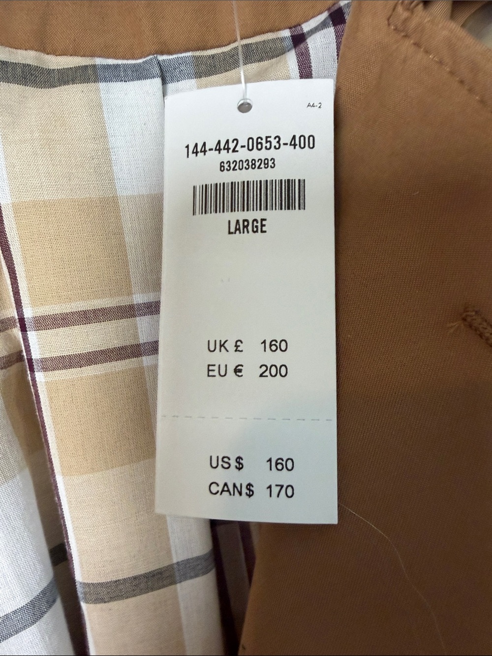 Abercrombie & Fitch Tan Double-Breasted Trench Coat - Picture 6 of 6